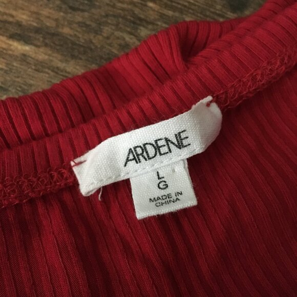 Flamenco Red Ruffle Collar 3/4 Sleeve Bamboo Bodysuit - Picture 8 of 15